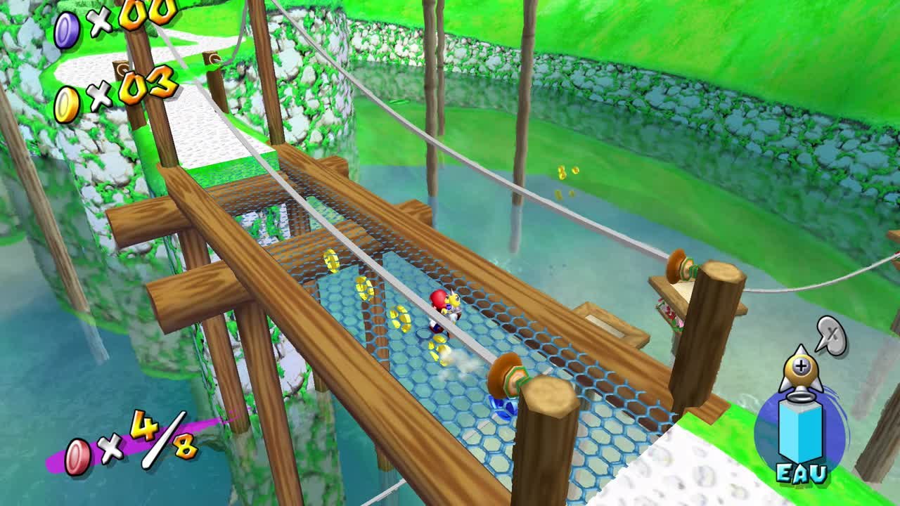 Super Mario Sunshine – Collines Bianco : soleil n°8 "Les pièces rouges du lac"