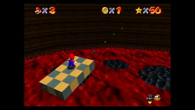 Super Mario 64 – Laves fatales : étoile n°6 Ascenseur dans le volcan