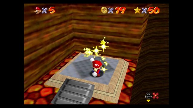 Super Mario 64 – Laves fatales : étoile n°5 Chaud dans le volcan