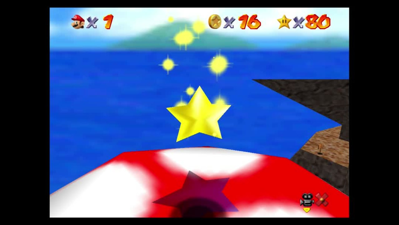 Super Mario 64 – Trop haute montagne : étoile n°3 "Pièces rouges sur champignon"