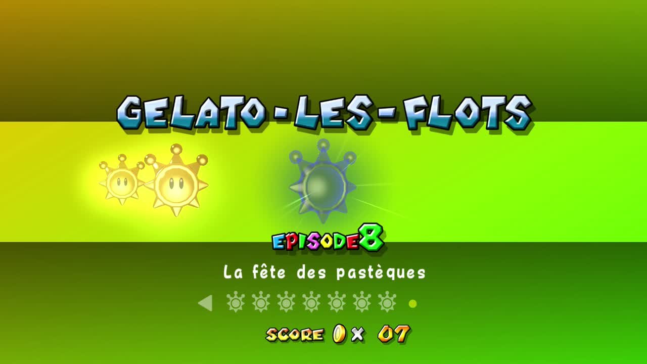 Super Mario Sunshine – Gelato-les-flots : soleil n°8 "La fête des pastèques"