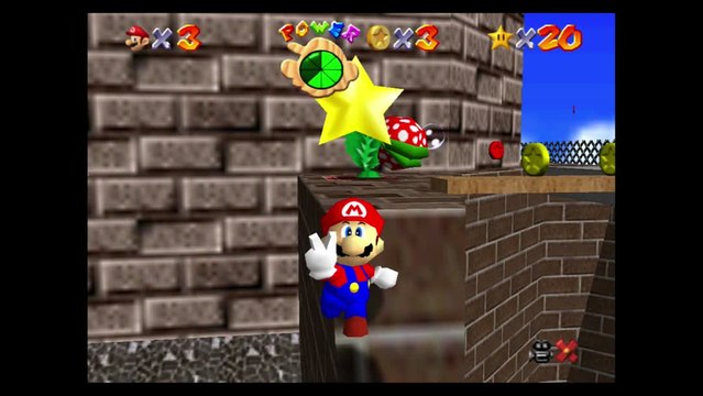 Super Mario 64 – Forteresse de Whomp : étoile n°6 Canon vers un mur…