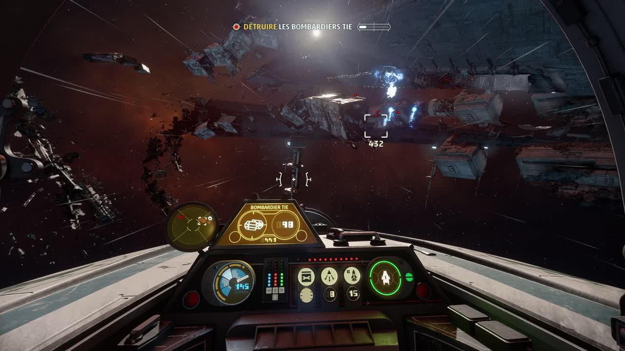 Star Wars Squadrons : L'escadron Vanguard protège un Croiseur Interstellaire en 4K