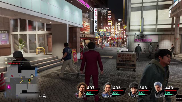 Yakuza Like a Dragon : Promenade nocturne dans le quartier de Sotenbori