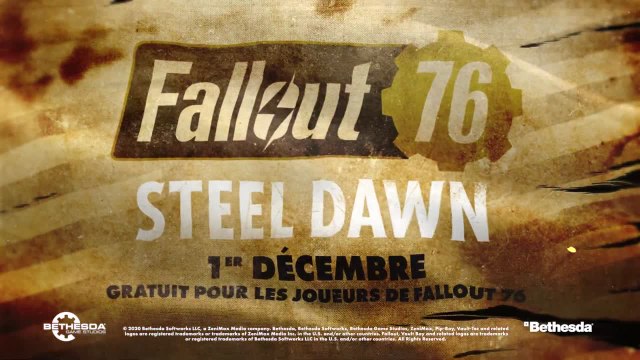 Fallout 76 - La mise à jour Aube d'Acier dévoile sa date de sortie