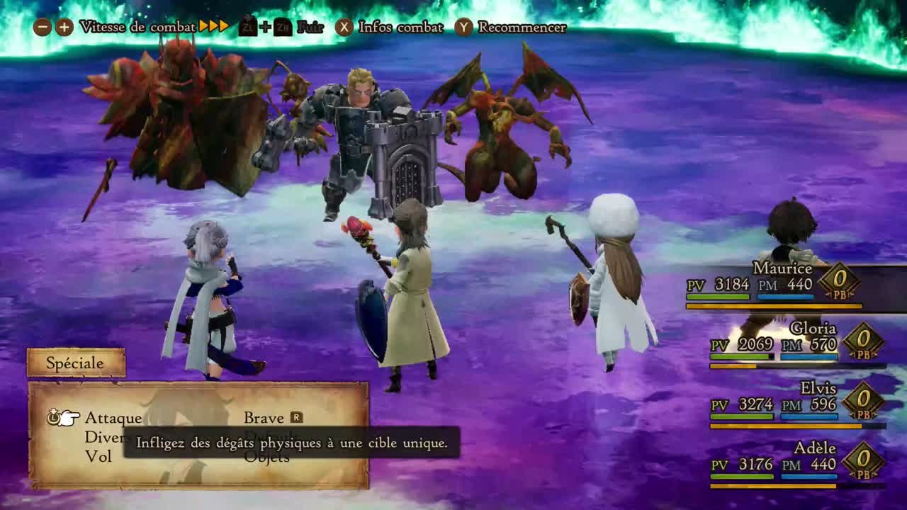 Bravely Default 2 - Combat contre Galahad