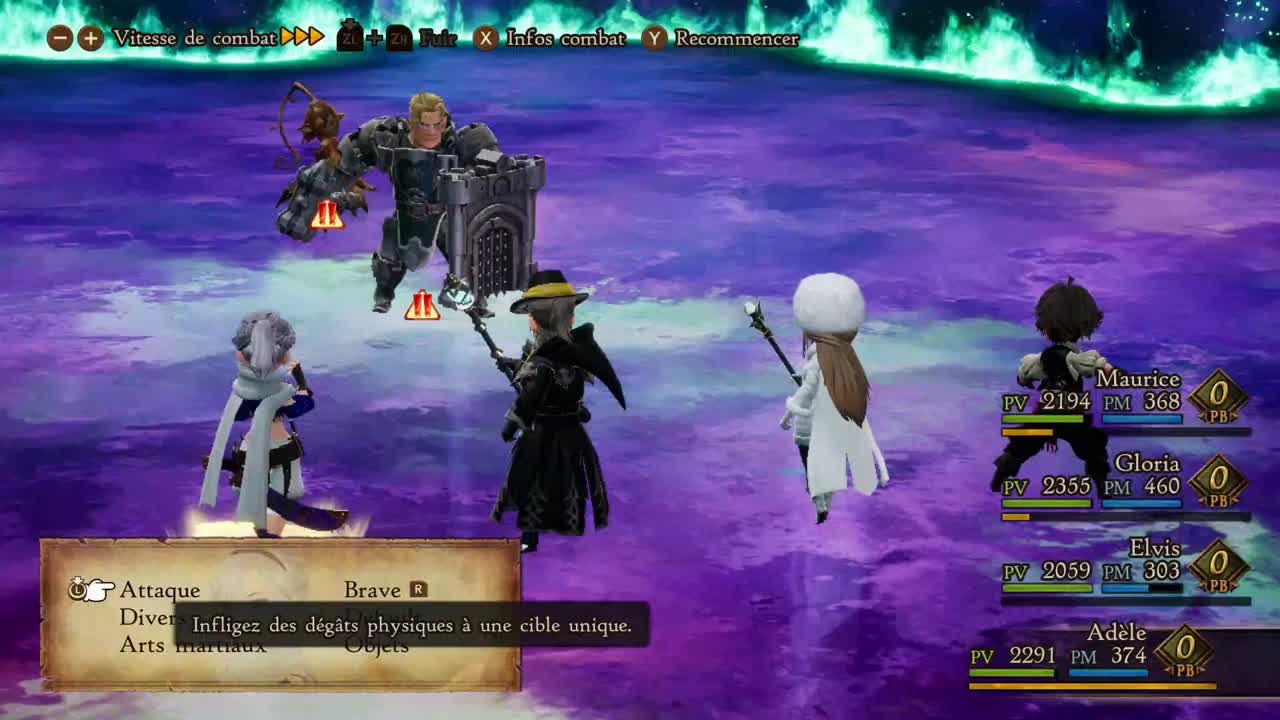 Bravely Default 2 - Combat contre Galahad, un combat à sens unique