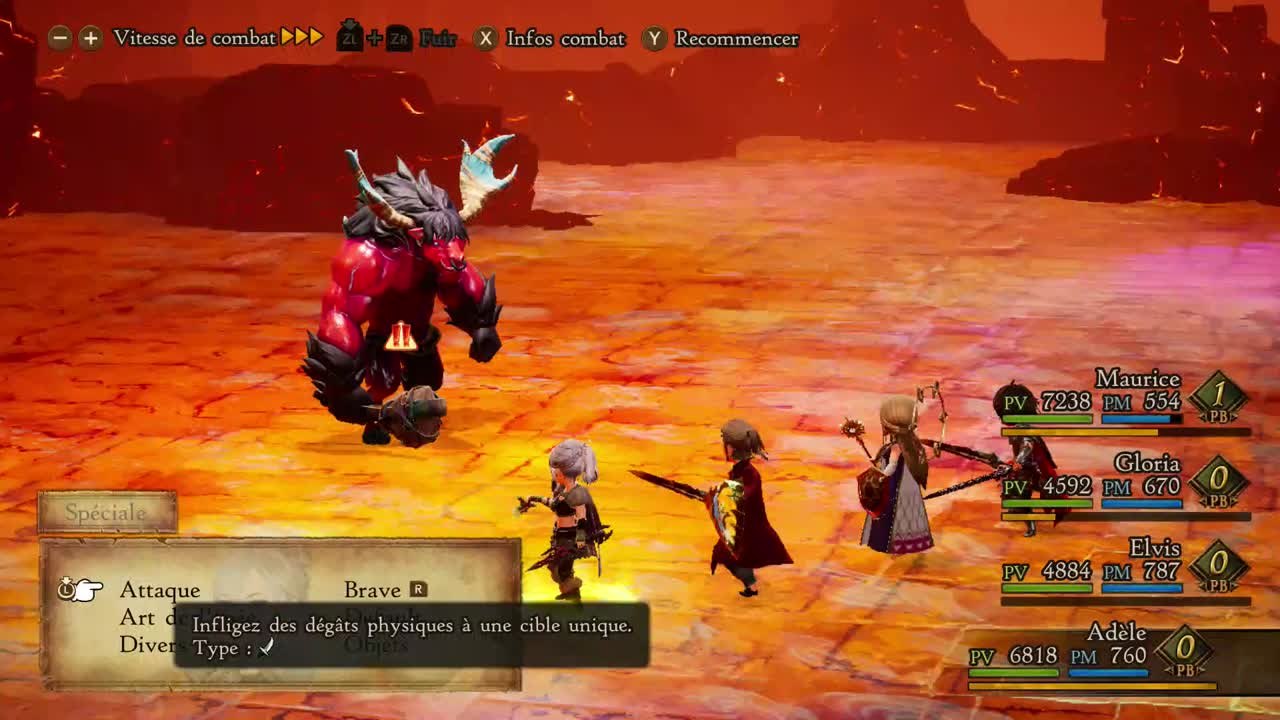 Bravely Default 2 - Combat contre Catoblépas