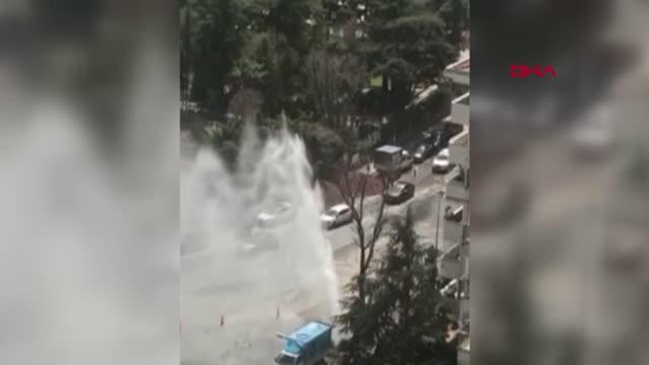 BORU PATLADI, TAZYİKLİ SU METRELERCE YÜKSEĞE FIŞKIRDI