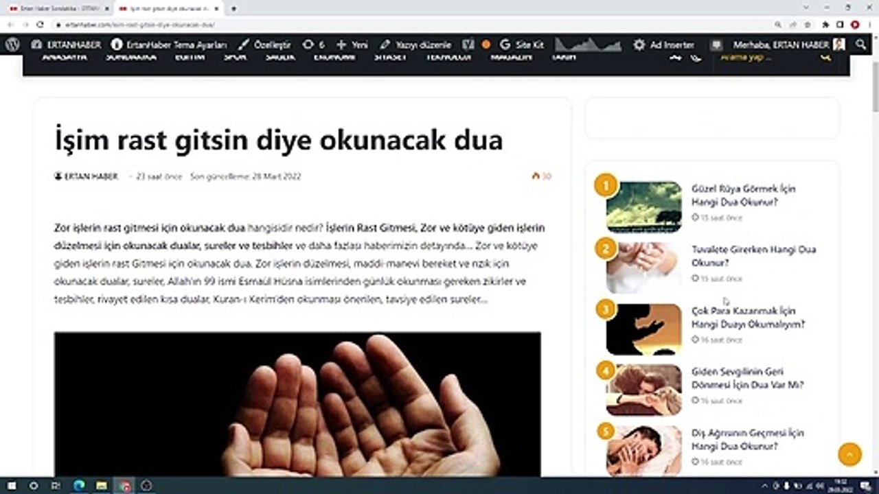 İşim rast gitsin diye okunacak dua
