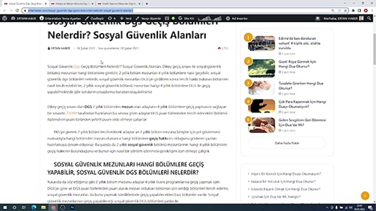 Sosyal Güvenlik Dgs Geçiş Bölümleri Nelerdir