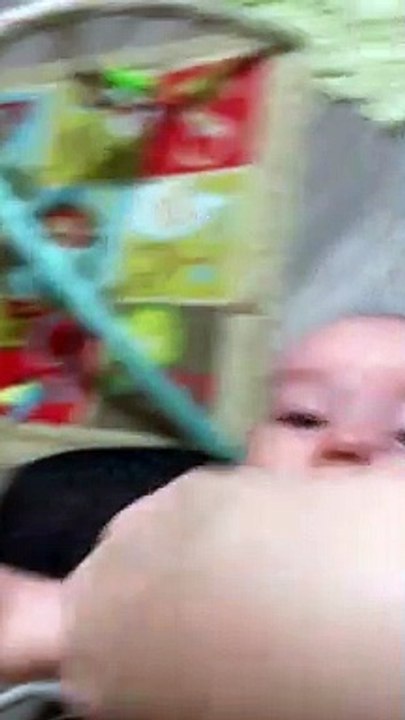 Baby Giggles While Getting His Face Cleaned