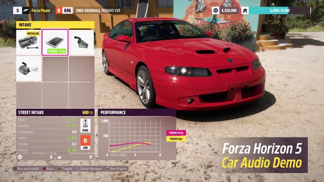 Forza Horizon 5 : Aperçu des upgrades sonores pour les voitures