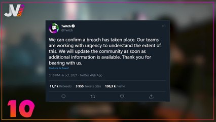 Daily 1 07/10/2021 Twitch données utilisateurs hackées