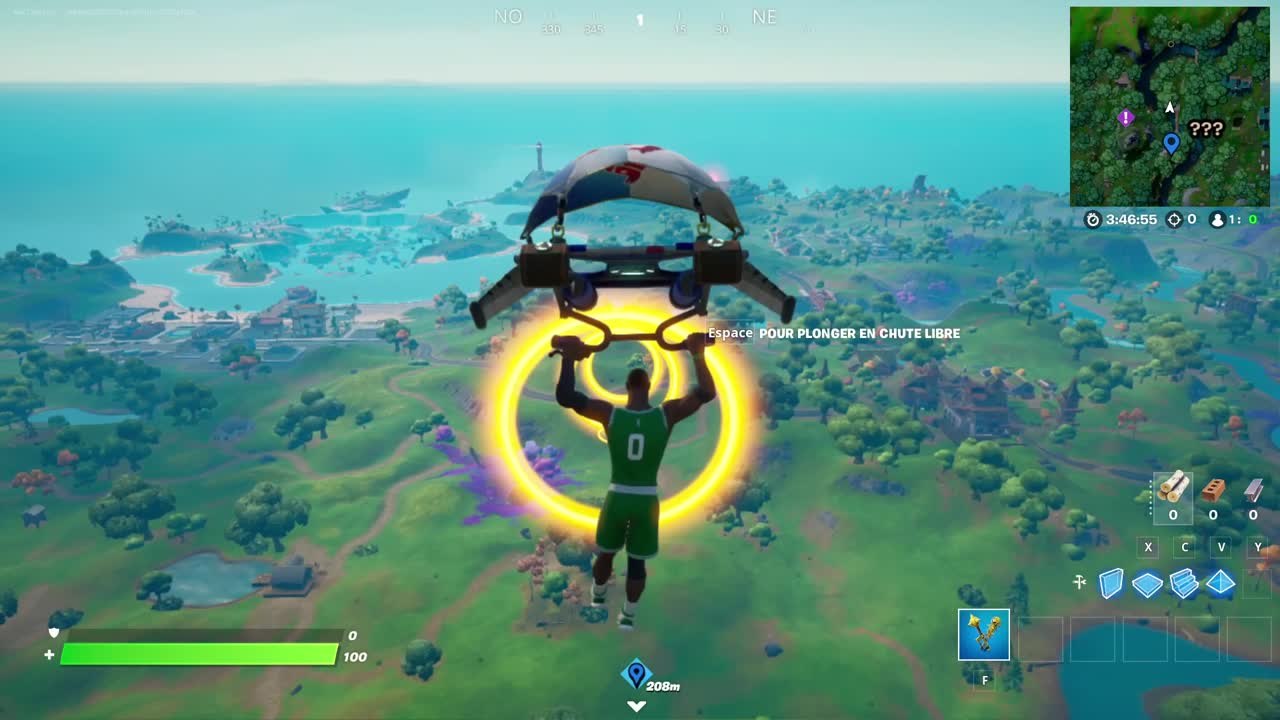 Fortnite, saison 7 : Planer à travers des anneaux en tant que Clark Kent (défis de Superman)