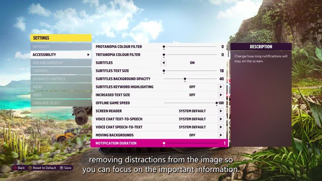 Forza Horizon 5 - Accessibility Features