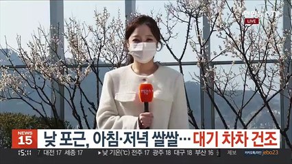 [날씨] 낮 포근, 아침·저녁 쌀쌀…대기 차차 건조