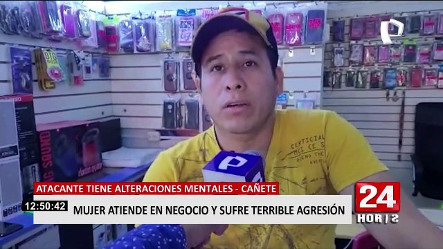Cañete: sujeto con alteraciones mentales golpeó a una comerciante dejándola tirada en el piso