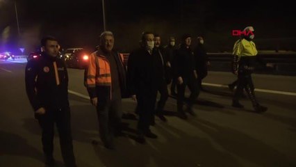 BOLU DAĞI'NDA TOPRAK KAYMASI; TEM YOLU TRAFİĞE KAPANDI