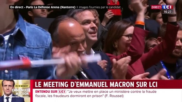 Le début du meeting d'Emmanuel Macron sur LCI hier