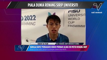 Khiew Tze Yean bangga perbaharui rekod peribadi 100m renang sirip