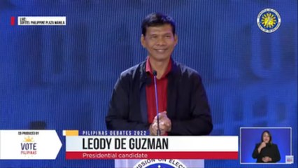 Closing statement ni Ka Leody de Guzman sa 2nd Comelec presidential debate