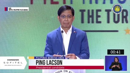Closing message ni Ping Lacson sa 2nd Comelec presidential debate