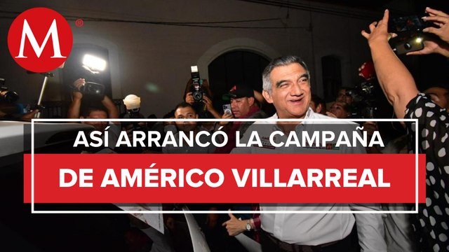 Américo Villarreal empieza campaña con pega de calcas en Ciudad Victoria
