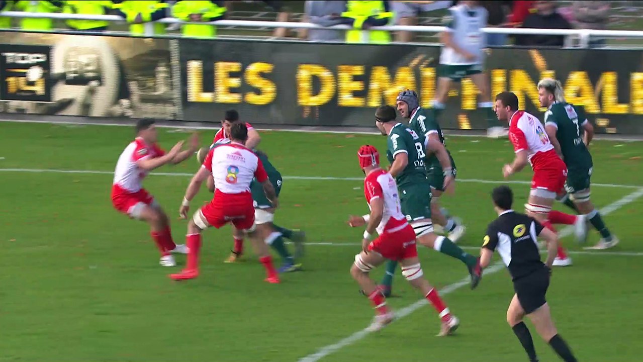 TOP 14 - Essai de Antoine HASTOY (SP) - Biarritz Olympique - Section Paloise - Saison 2021/2022