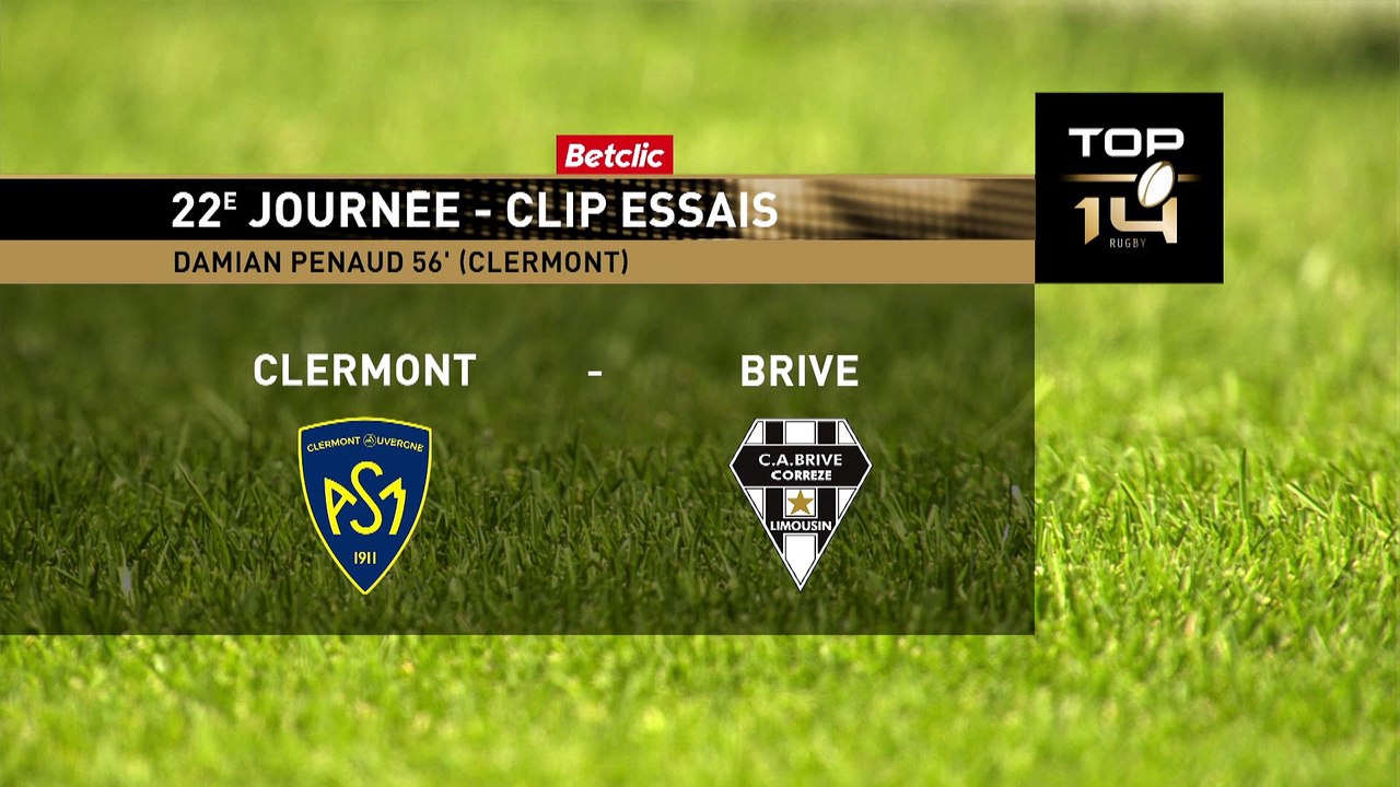 TOP 14 - Essai de Damian PENAUD (ASM) - ASM Clermont - CA Brive - Saison 2021/2022
