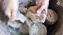 Paste Pour Gritty Sand Cement Dry Crumbles Messy Cr: Xo Crumbling ASMR