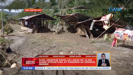 Ilog, umapaw dahil sa lakas ng ulan; ilang istruktura at pananim sa GenSan, nasira | UB