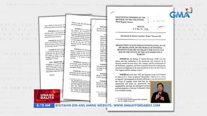 Hindi pagbabayad ng estate tax ng Pamilya Marcos, pinaiimbestigahan sa Senado | UB