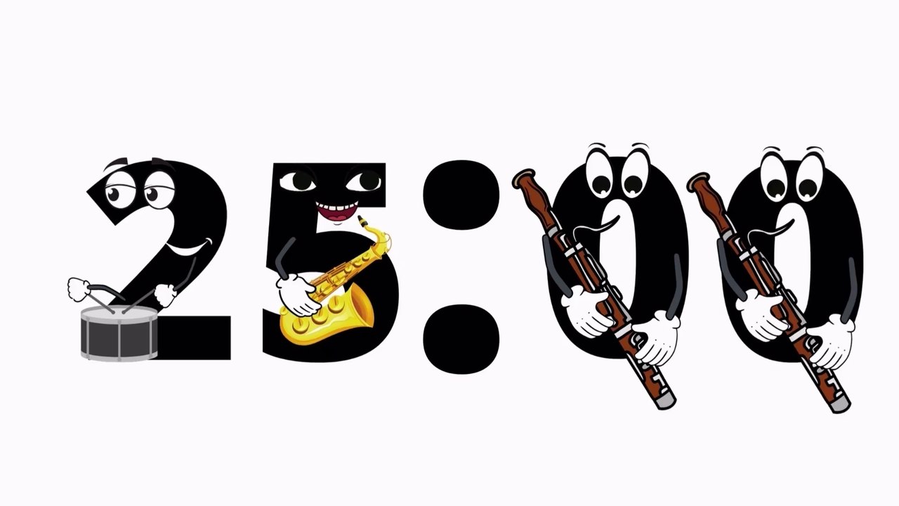 25 Minute Countdown Timer With Band Instruments