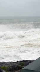 Huge swell at Tathra Headland, by Peter Hannan | 2-4-22 | Bega District News