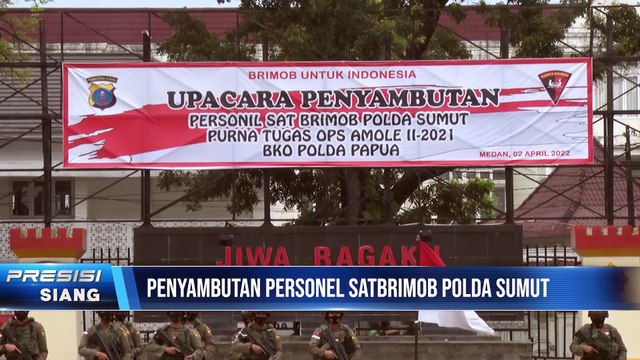 Kapolda Sumut Pimpin Upacara Penyambutan Personel Brimob BKO Polda Papua