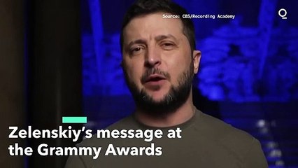 Zelenskiy'den, Grammy Müzik Ödülleri'ne damga vuran sözler