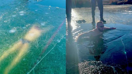 'Daring BEAST from Slovakia swims 22 meters in FREEZING COLD WATER *ABSOLUTE MADNESS*'