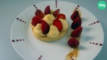 Sablé breton, crème pâtissière vanillée et ses fraises