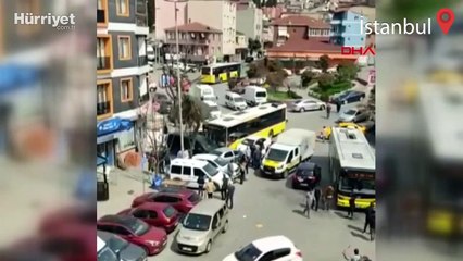 Beyoğlu'nda İETT otobüsü kazası kamerada