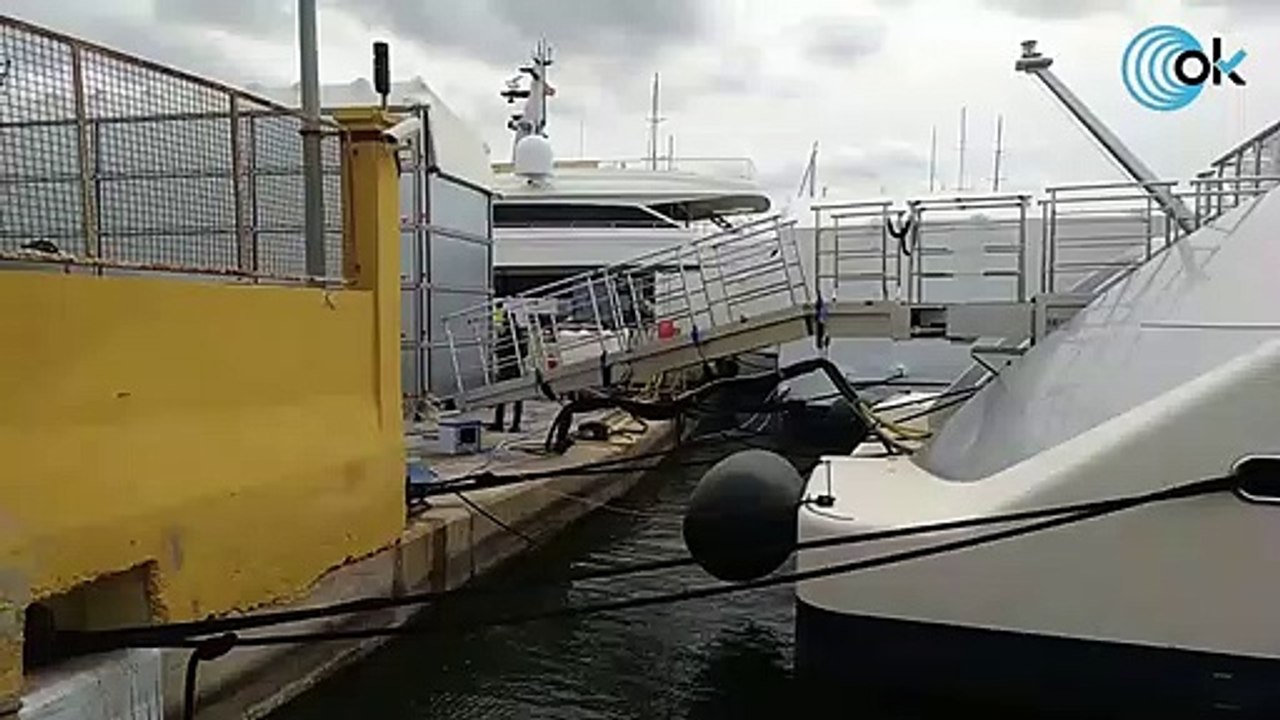 Agentes de la Guardia Civil, FBI y Aduanas registran el yate ruso 'Tango' en el puerto de Palma