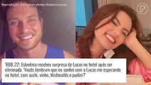 'BBB 22': Eslovêna ganha surpresa de Lucas em hotel após eliminação no Paredão