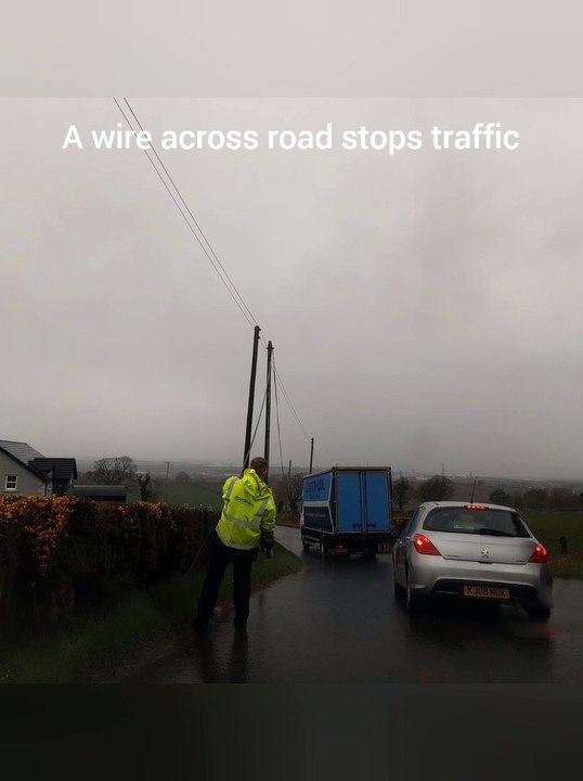 Pole pulled down