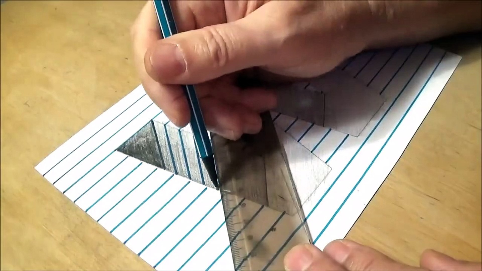 Lined Paper Illusion Drawing 