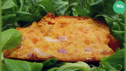 Cake de carottes, lardons-cantal