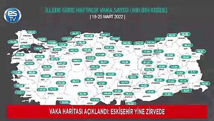 Vaka haritası açıklandı Eskişehir yine zirvede