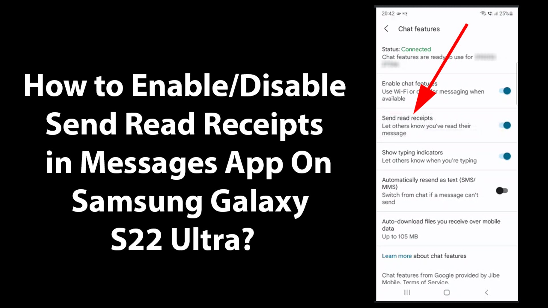 ⁣How to Enable/Disable Send Read Receipts in Messages App On Samsung Galaxy S22 Ultra?