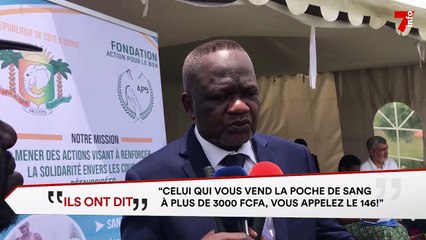 Dr Konaté Séidou : "Si la poche de sang est vendue à plus de 3000 francs, contactez le 146".