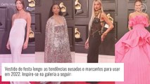 4 tendências para vestido longo vindas do Grammy 2022 para usar no seu próximo outfit de moda festa