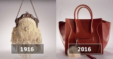 Die Entwicklung der Handtasche im Laufe der letzten 100 Jahre in zwei Minuten zusammengefasst